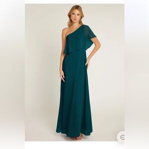 Azazie One-Shoulder Pine Dress